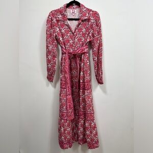Victoria Dunn Pink Heart Print Maxi Dress